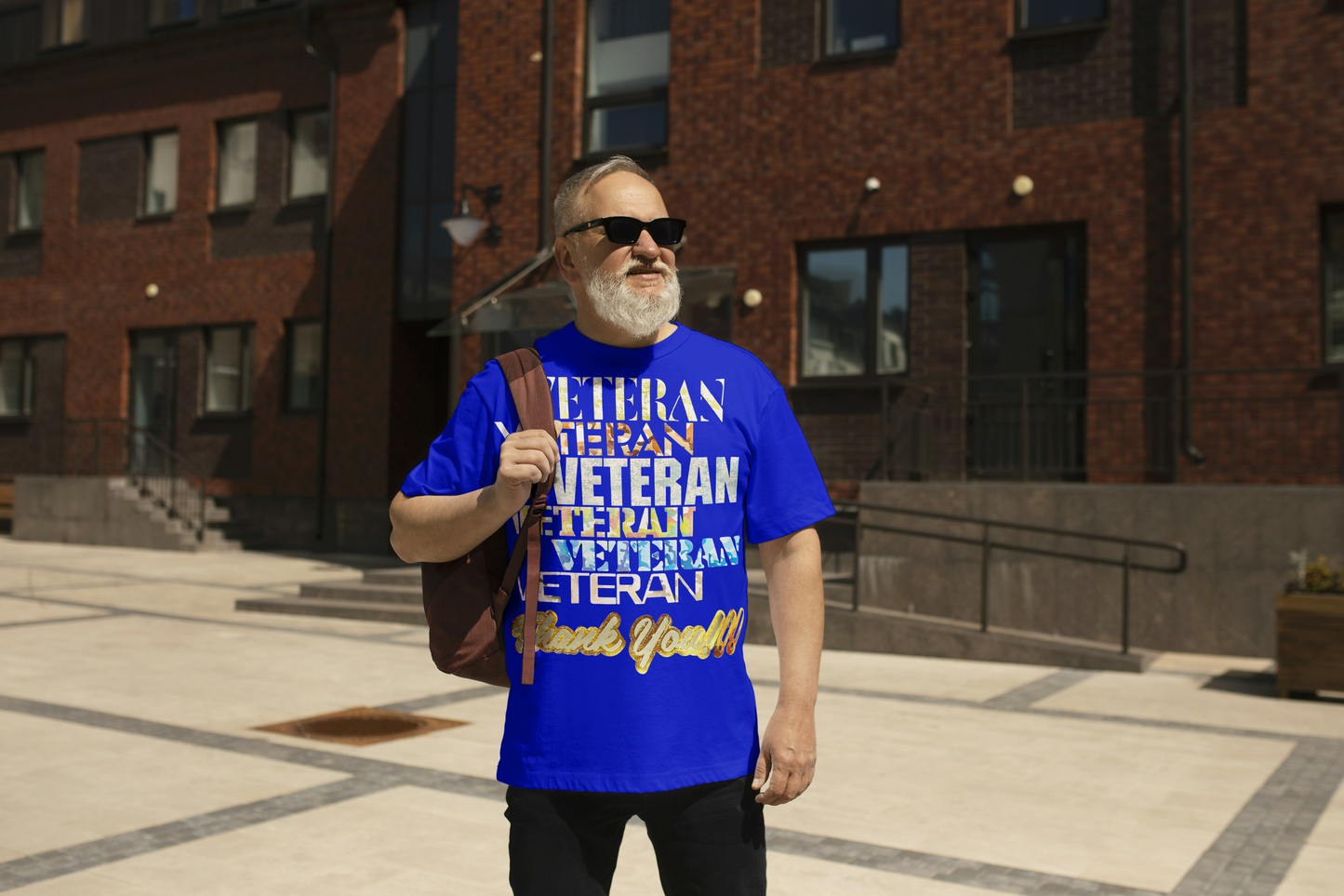 SHORTSLEEVE 100% COTTON PRINTED BREATHABLE T-SHIRT VETERAN THANK YOU