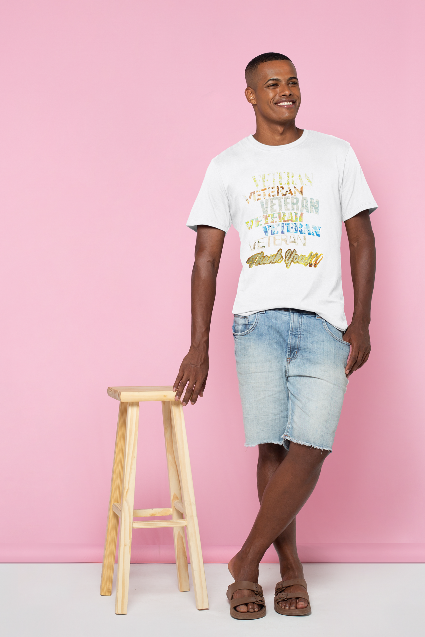 SHORTSLEEVE 100% COTTON PRINTED BREATHABLE T-SHIRT VETERAN THANK YOU