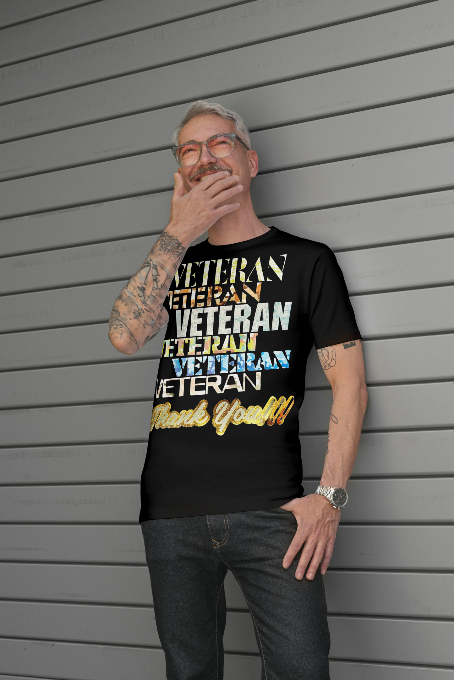 SHORTSLEEVE 100% COTTON PRINTED BREATHABLE T-SHIRT VETERAN THANK YOU