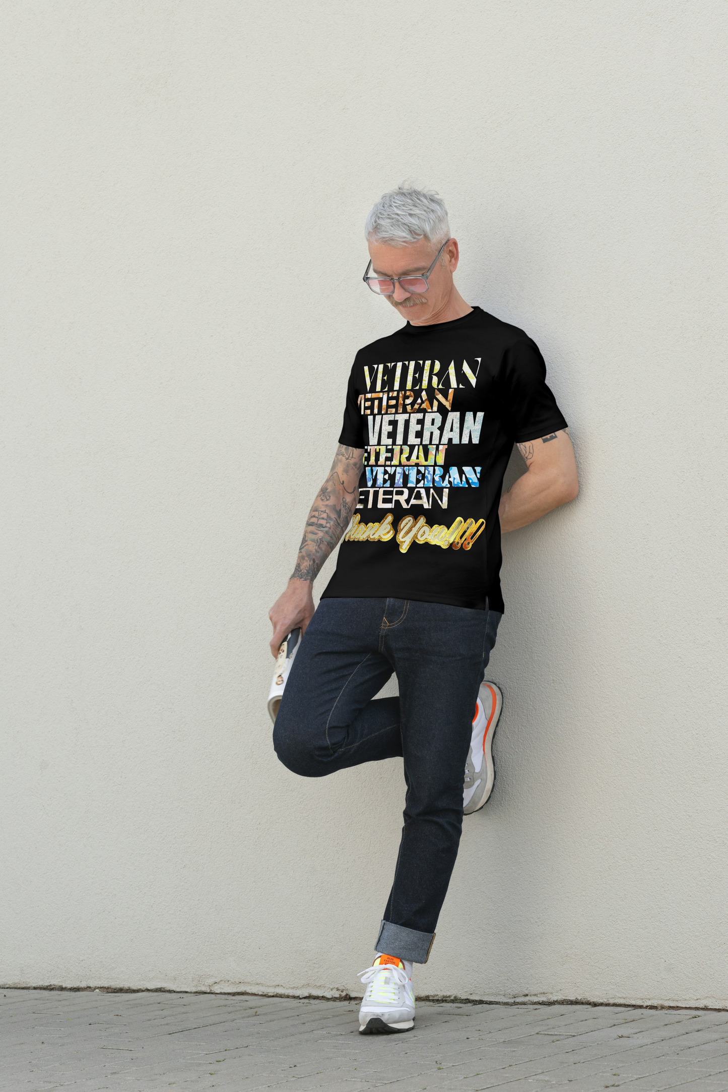 SHORTSLEEVE 100% COTTON PRINTED BREATHABLE T-SHIRT VETERAN THANK YOU