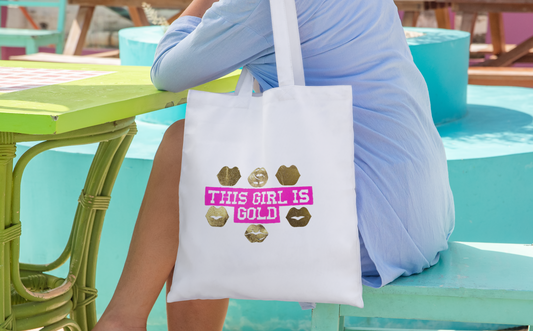 Tote bag "This Girl is Gold" Canvas Fabric.